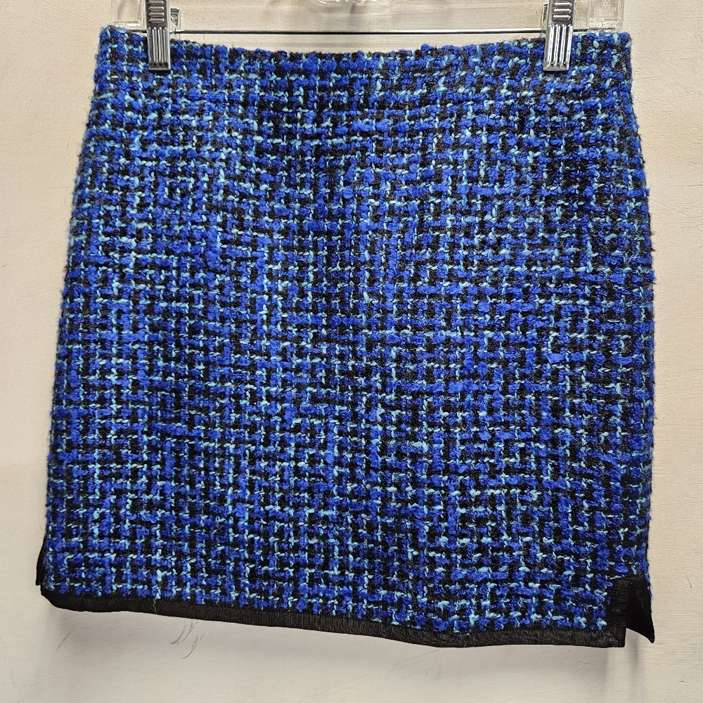 J. Crew blue wool blend mini skirt ~ womens size 0
